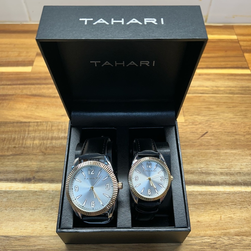 New Tahari his and her’s watches